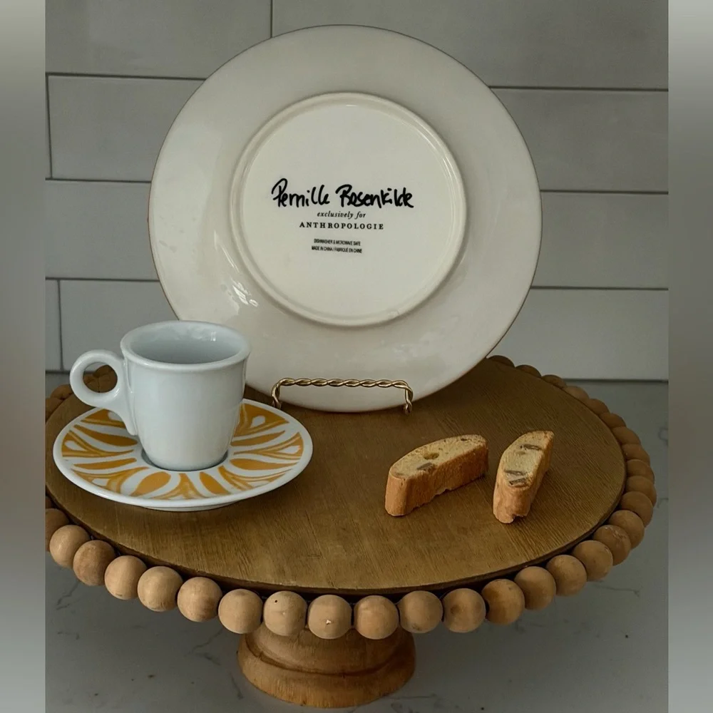 NWOT Anthropologie Pernille Rosenkilde Floral Pink Yellow Dessert Plate